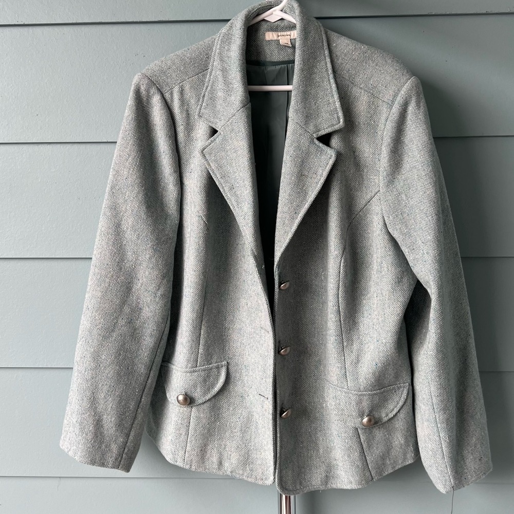 NWT Merona blazer jacket 22W tweed blue green